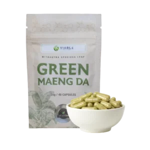 Viable Solutions Green Maeng Da 25MG Capsules (Capsules in image are a stock image, and are not a representation of of the actual product.)