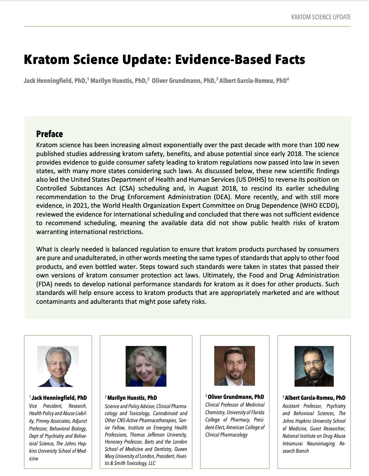 Kratom Science Update: Evidence-Based Facts
