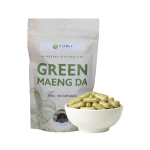 Viable Solutions Green Maeng Da 100MG Capsules (Capsules in image are a stock image, and are not a representation of of the actual product.)