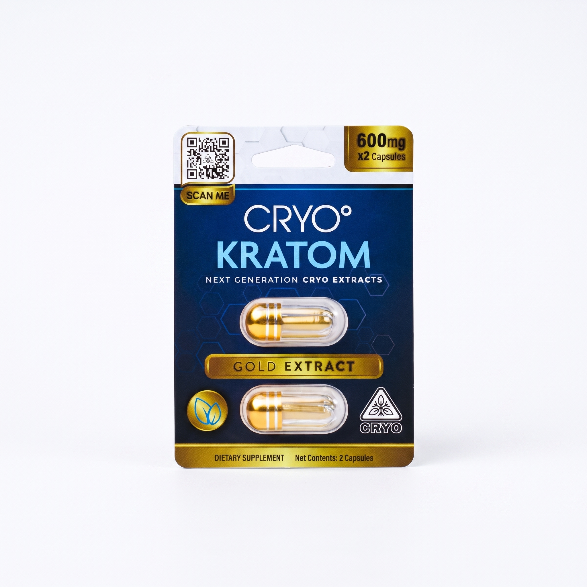 CRYO Kratom Gold Extract Capsules (2pk) from Viable Solutions